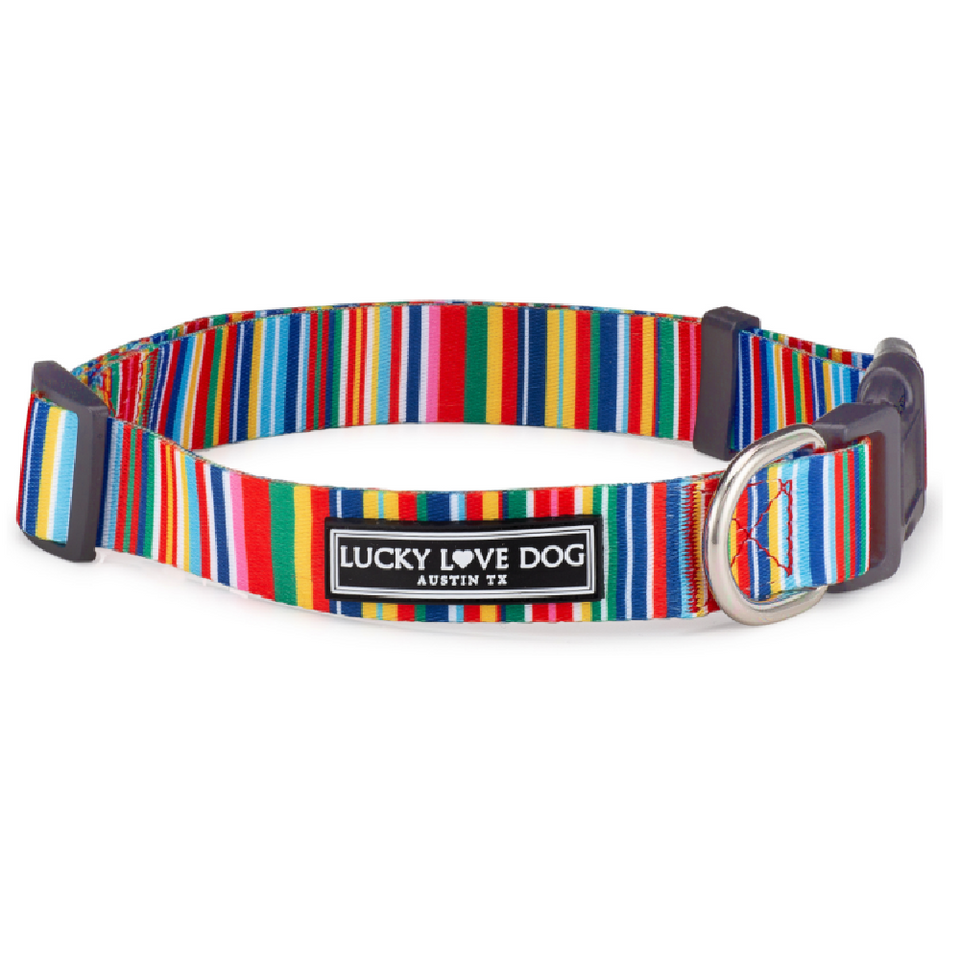 bright stripes hippie collar