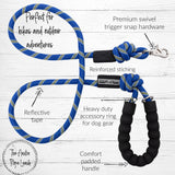 heavy duty hiking leash with reflective thread and padded handle