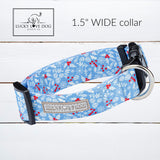pale blue winter holiday christmas dog collar