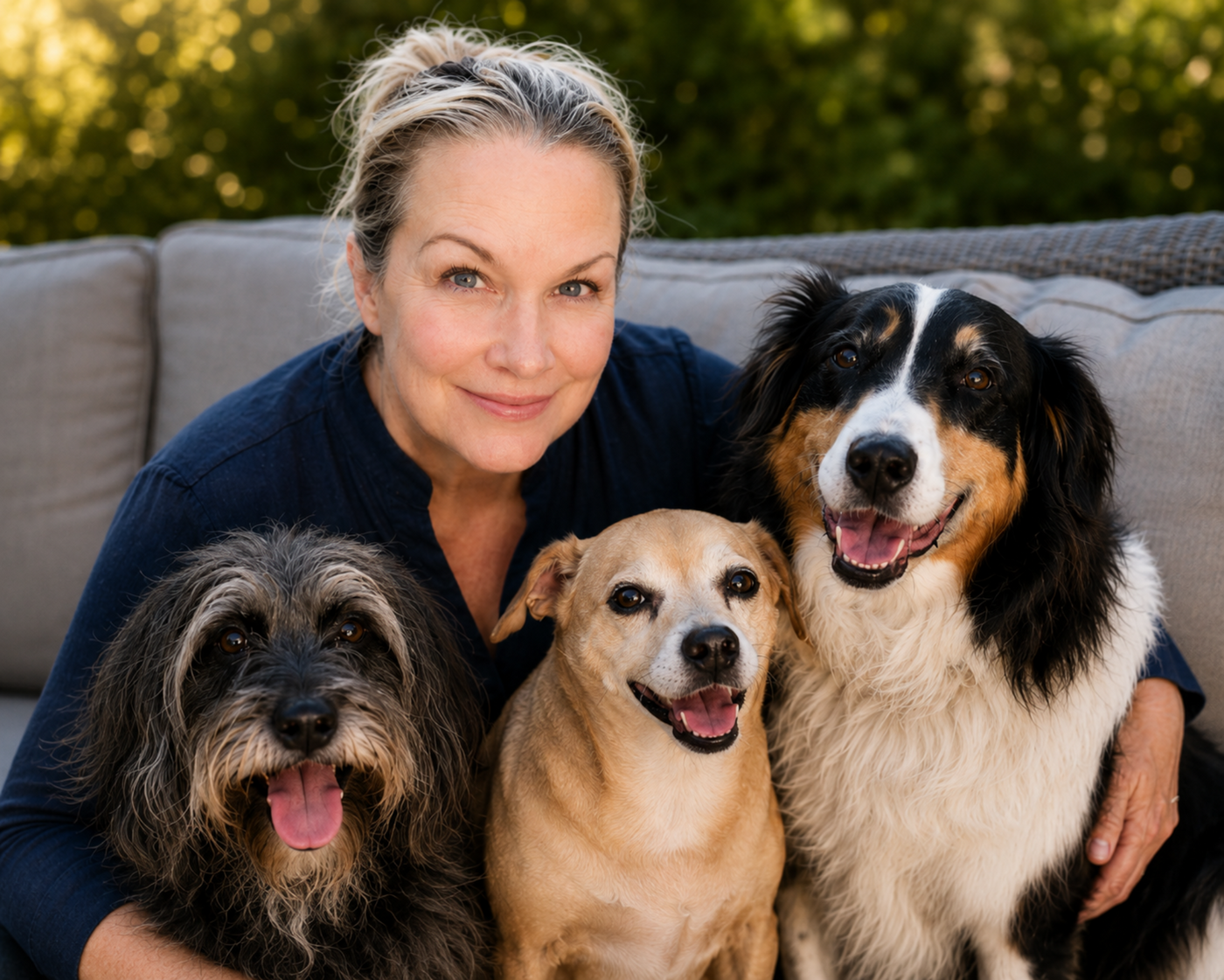 dog rescuer with dogs