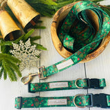 christmas holly dog collar