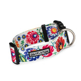 floral female wide dog collar front
