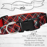 red and green plaid dog collar durable clasp 